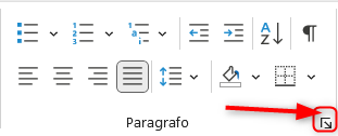 Pulsante sottomenu paragrafo