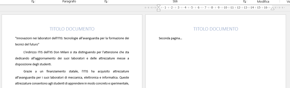 Intestazione replicata