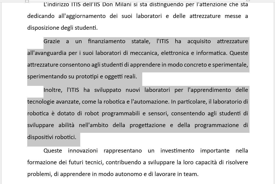 Selezione per colonne